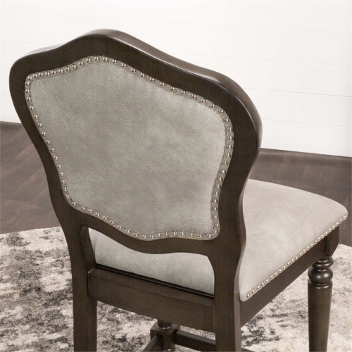 Sunset Trading Vegas 25" Microsuede Upholstered Barstools in Gray