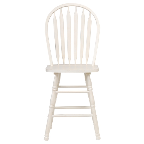 Andrews Arrowback 24" Solid Wood Counter Stool in Antique White