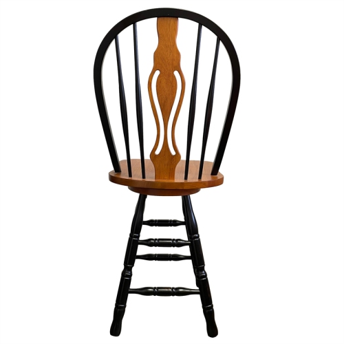 Sunset Trading Keyhole 24" Wood Barstool/Counter Stool in Antique Black/Cherry