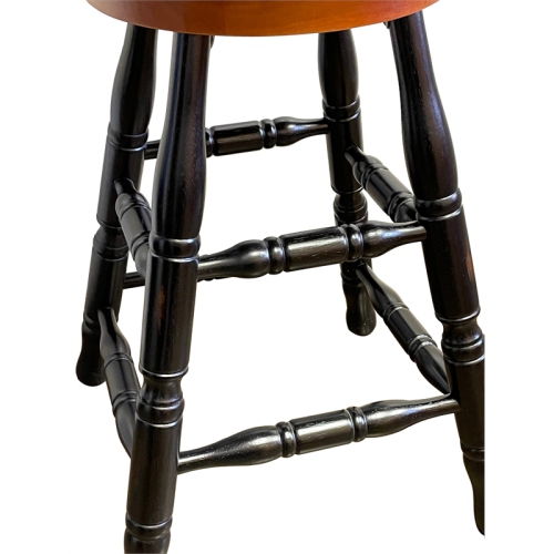Sunset Trading Keyhole 24" Wood Barstool/Counter Stool in Antique Black/Cherry