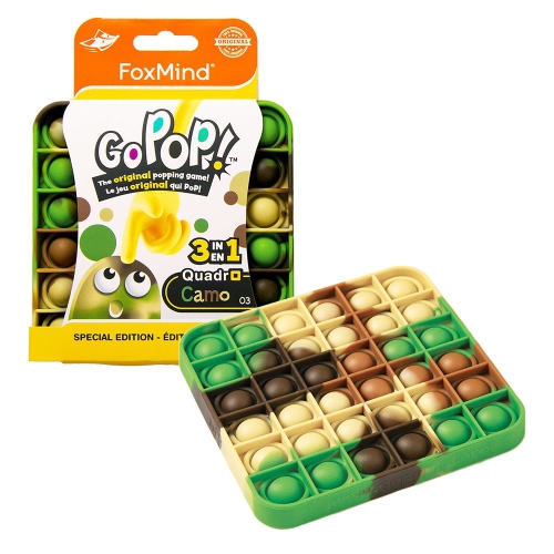 FoxMind Games Go Pop! Quadro Camo Special Edition 3 1-2 players, ages 5+, 10 minutes