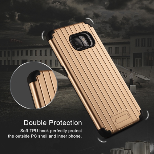 Étui pour Galaxy S7 Edge, étui pour S7 Edge de Samsung, étui rigide hybride mince à double couche brillant pare-chocs en caoutchouc souple antichoc