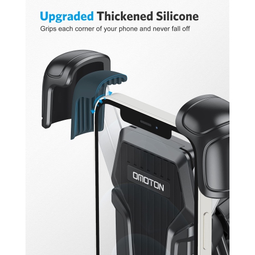 OMOTON Bike Phone Mount Holder for Cycling Motorcycle Accessory Handlebar, 360° Rotation Bicycle Phone Clip Clamp Stand Comp