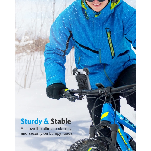 OMOTON Bike Phone Mount Holder for Cycling Motorcycle Accessory Handlebar, 360° Rotation Bicycle Phone Clip Clamp Stand Comp