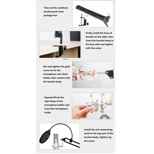 Ensemble microphone à condensateur ZINGYOU BM-800, micro-ordinateur professionnel pour enregistrement et diffusion en studio avec micro-siphon