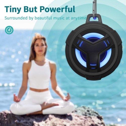 EBODA Bluetooth Shower Speaker, Waterproof Portable Bluetooth Speakers, IP67 Waterproof Outdoor Speaker Wireless with LED Li