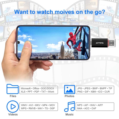 THKAILAR 64GB USB Flash Drive-USB Stick 3.0 for External Storage Data 2 in 1 Cle USB with USB and USB C Port Compatible with