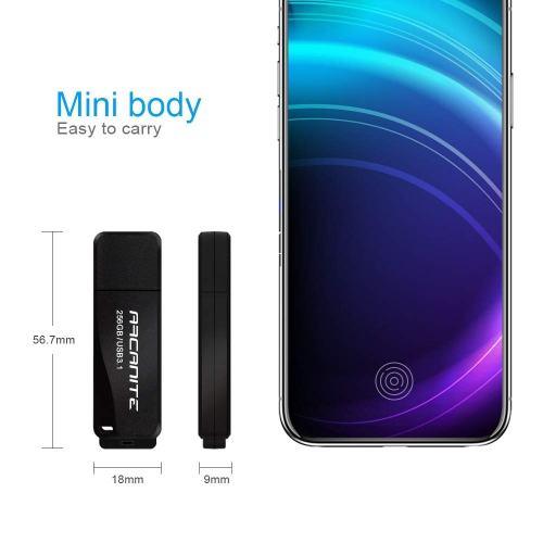 ARCANITE 256GB USB 3.1 Flash Drive - Optimal Read speeds up to 400 MB/s, Write speeds up to 100 MB/s