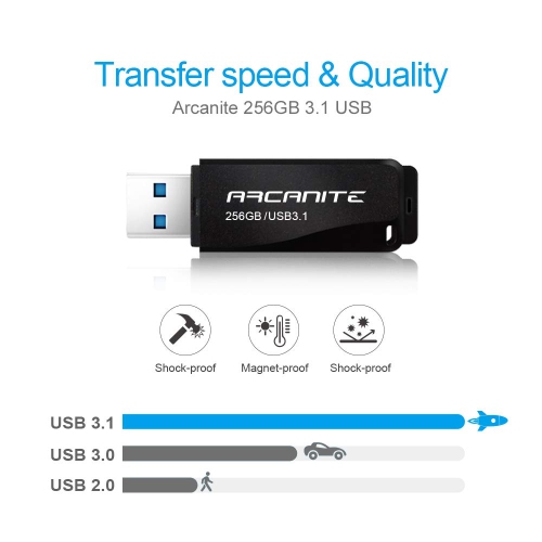 ARCANITE 256GB USB 3.1 Flash Drive - Optimal Read speeds up to 400 MB/s, Write speeds up to 100 MB/s
