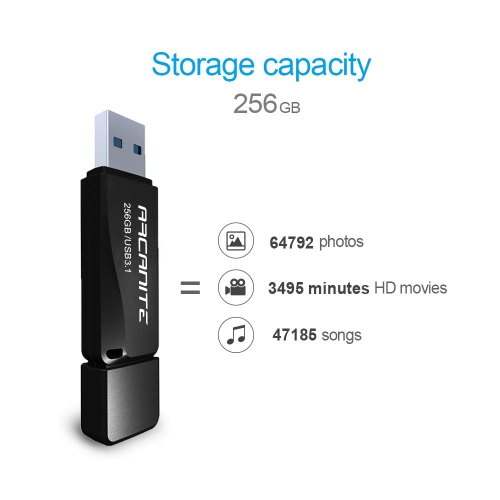 ARCANITE 256GB USB 3.1 Flash Drive - Optimal Read speeds up to 400 MB/s, Write speeds up to 100 MB/s