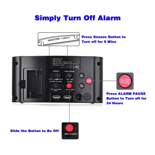 Mesqool – réveil numérique pour chambre d’enfant, 7 horloges électroniques de nuit colorées, horloge de chevet à écran DEL de 7.5 po