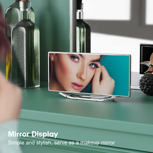 Digital Clock Large Display, Mirror Alarm Clocks for Bedrooms with 8.7" LED Screen,7-Level Brightness, 2 USB Charging Ports, Battery Backup, Bedside