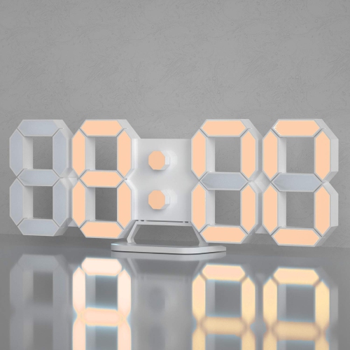 LED Digital Desk Clock, Table Wall Clocks 9.7” Brightness Adjustable Desktop Alarm Clock for Office Home Living Room