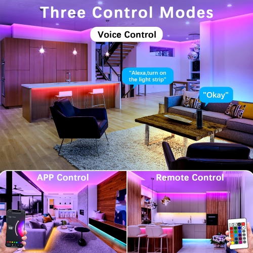 Cozylady Alexa LED Strip Lights 65.6FT, WiFi LED Light Strips Compatible with Alexa,Google Home Controlled by Smart APP, Mus
