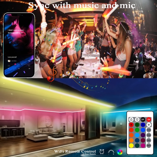 Cozylady Alexa LED Strip Lights 65.6FT, WiFi LED Light Strips Compatible with Alexa,Google Home Controlled by Smart APP, Mus