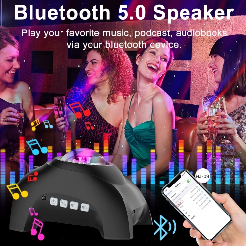 CIMELR Northern Lights Aurora Projector,Star Projector Music Bluetooth Speaker and White Noise,Star Projector Galaxy Light w