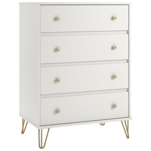 Finely Contemporary 4-Drawer Dresser - White