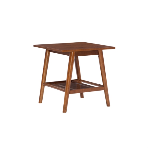 Linon Samantha Wood Accent End Table in Brown