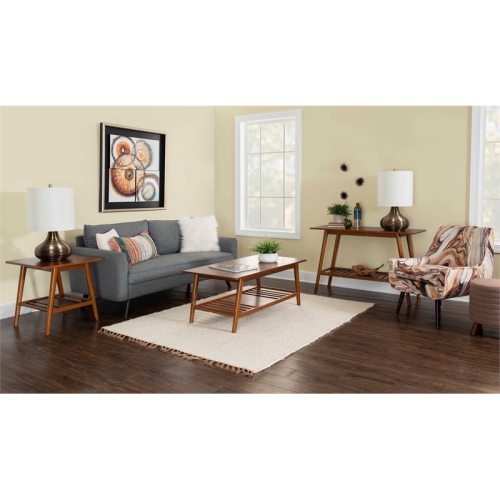 Linon Samantha Wood Accent End Table in Brown