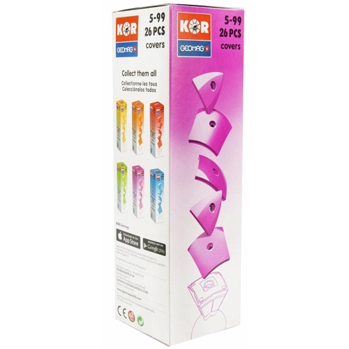 Geomag Kor Egg Covers - Pink - 26-Piece Creative Magnet Cover Addition