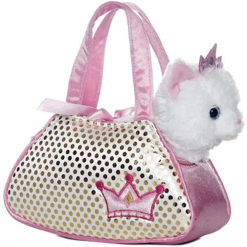 Princess White Kitty Fancy Pal Pet Carrier 8" Plush by Aurora - 32602