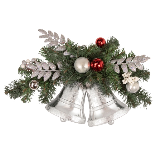 NORTHLIGHT  18" Decorated Pine Artificial Christmas Swag With Bells In Green