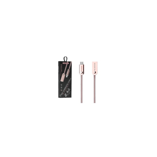 SOMOSTEL  Sms-Bj01 Zinc Alloy Metal Spring Data Type-C Cable (Pink)