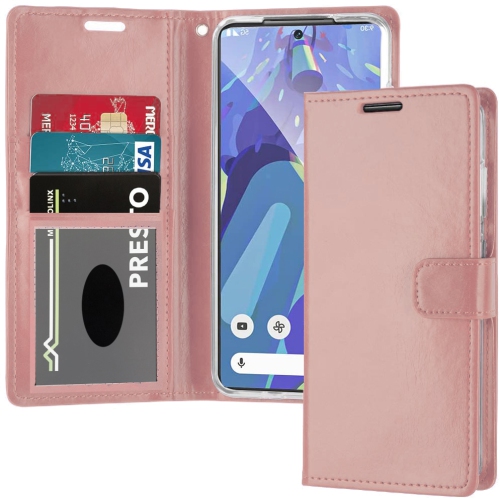 XCRS  Leather Folio Premium Wallet for Google Pixel 6A (2022) 6.1-Inch, Pu Leather Pouch Case With Card Slot, And Lanyard With 360° Protection Mobile Case & Multi-Angle Kickstand