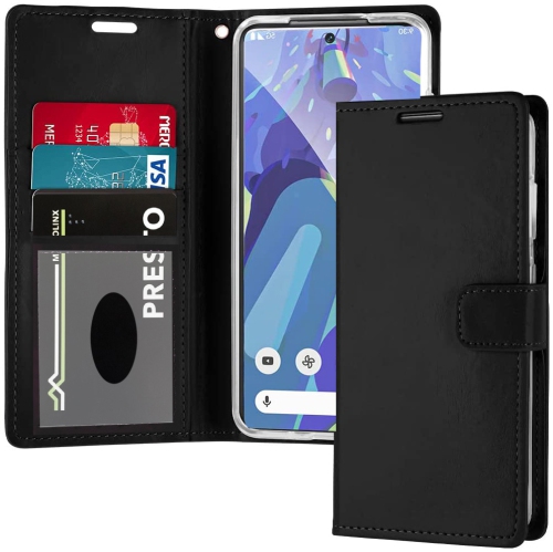 XCRS Leather Folio Premium Wallet for Google Pixel 6A 6.1-inch, PU Leather Pouch Case with Card Slot, and Lanyard with 360° Protection Mobile Case &