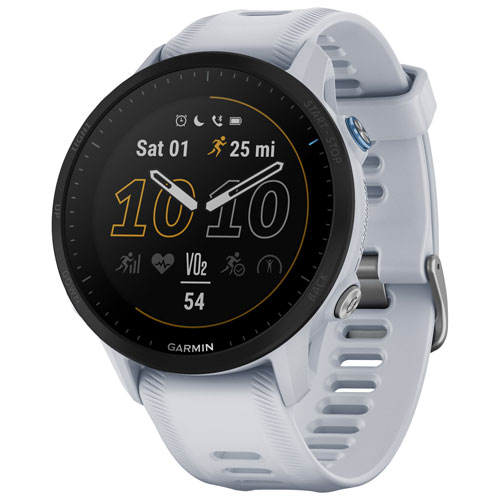 Image 1 de 8.. Montre intelligente Bluetooth de 46,5 mm Forerunner 955 de Garmin pour la course - Blanc