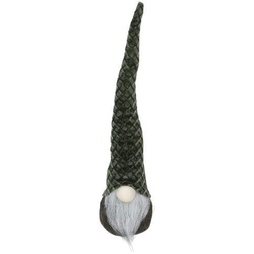 NORTHLIGHT  Pointy Hat Gnome Christmas Decoration - 18" - Dark In Green