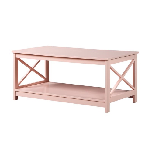 CONVENIENCE CONCEPTS  Oxford Coffee Table With Shelf In Wood Finish In Pink