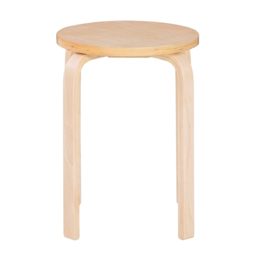 Linon Tenley Bentwood 18" Wood Round Stools Set of Four in Natural Brown