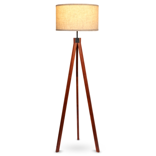 BRIGHTECH  Eden Led Tripod Floor Lamp - Wood Eden floor lamp