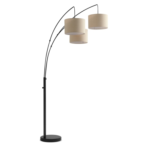 Trilage LED Floor Lamp with Marble Base - Black