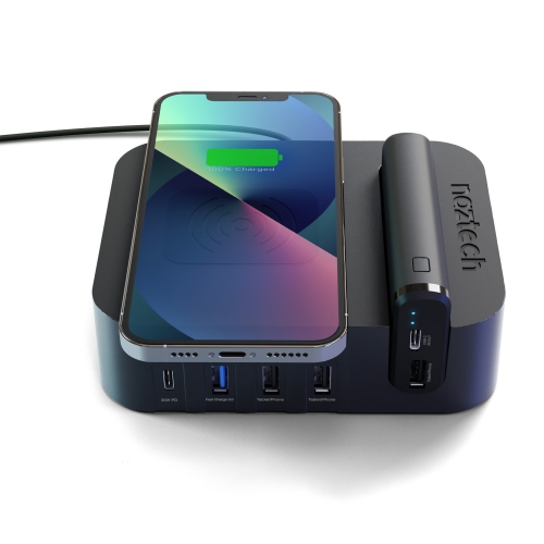 Naztech 65W Ultimate Charging Station Pro USB-C Wall Charger w/ Qi + 4000 mAh Portable Power Ban