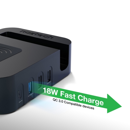 Naztech 65W Ultimate Charging Station Pro USB-C Wall Charger w/ Qi + 4000 mAh Portable Power Ban