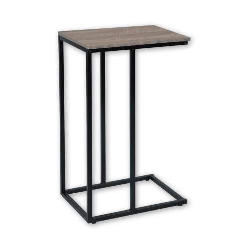 ITY International - MDF Side Table with Metal Base, 15.75"x11.8"x26", Taupe Gray