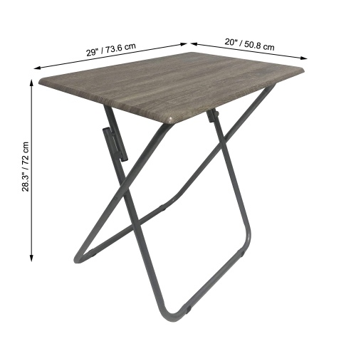 ITY International - Jumbo Folding Table in MDF, 29"x20"x28.3", Taupe Gray