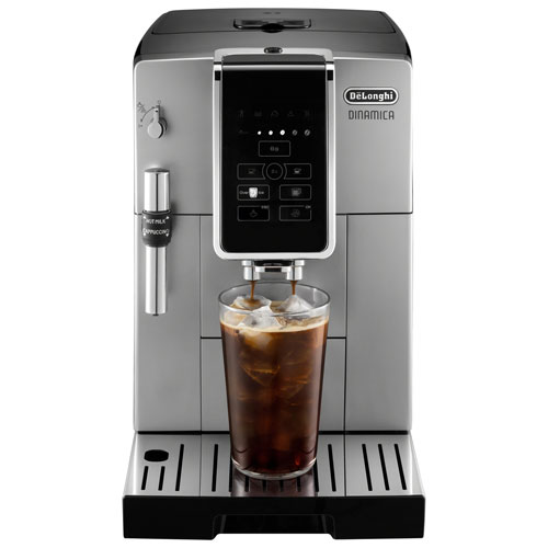 De'Longhi Dinamica Automatic Espresso Machine with Frother & Coffee Grinder - Silver/Black