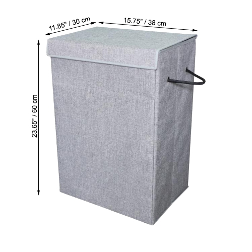 ITY International - Collapsible Fabric Laundry Hamper, 15.75"x11.85"x23.65", Gray