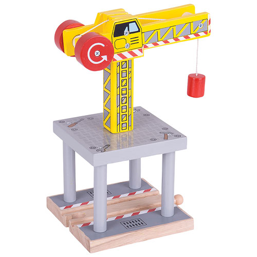 bigjigs big yellow crane and construction set