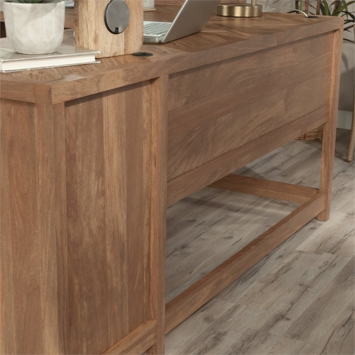 Sauder Cannery Bridge Engineered Wood 6-Drawers L-Shaped Desk in Sindoori Mango