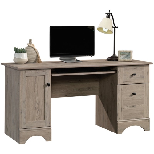 Sauder Select Simple Wooden Computer Desk in Laurel Oak