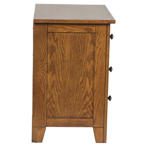 Bowery Hill 2 Drawer Cabin Nightstand in Oak Finish