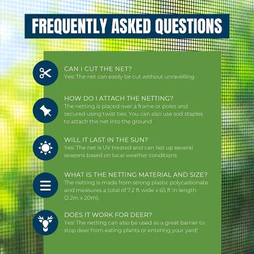 MEKKAPRO Heavy Duty Bird Netting Garden Nets for Fruit Vegetable Plant Trees | Deer Netting and Fencing | Anti-Bird Deer and Pests Net