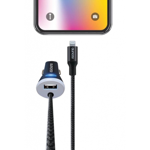 ISound – Chargeur pour l’auto Lightning pour voiture ISOUND-5941 Durawer Cruise, 3 pi
