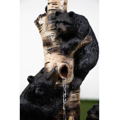 Hi-Line Gift Ltd 29In Black Bears Climbing Fountain