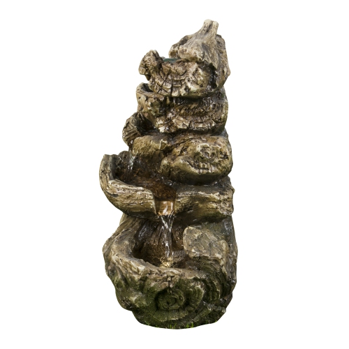 Hi-Line Gift Ltd Multi Level Logs Fountain with LED