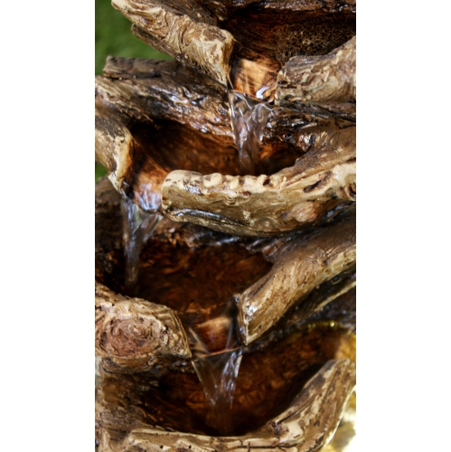 Hi-Line Gift Ltd Multi Level Logs Fountain with LED
